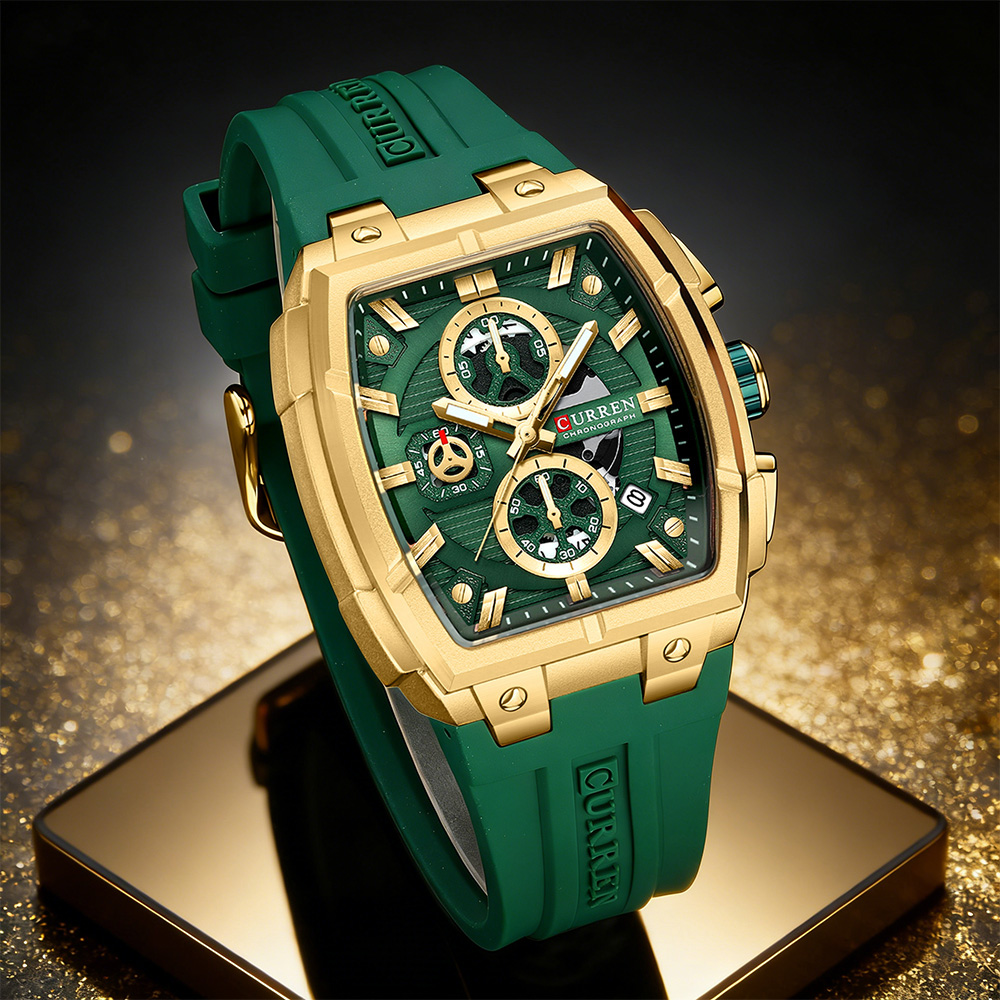 Luxury Watch Quality - CURREN 남성용 럭셔리 빈티지 시계, 실리콘