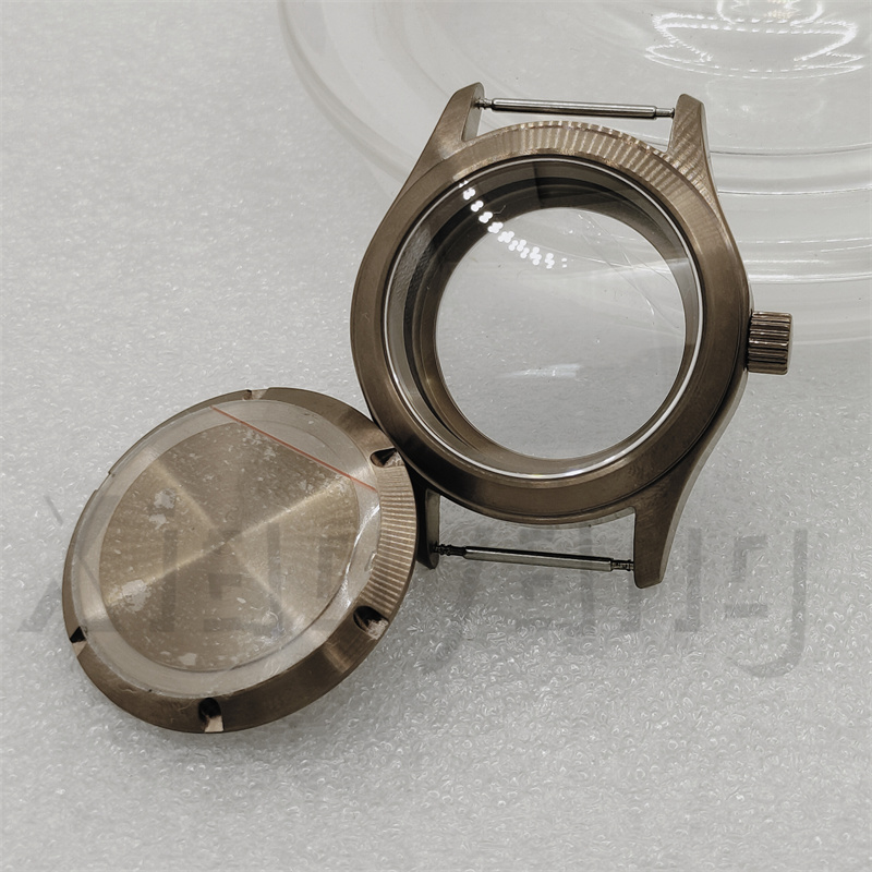 Exhibition Caseback - 브러시드 황동 청동 다이버 파일럿 시계