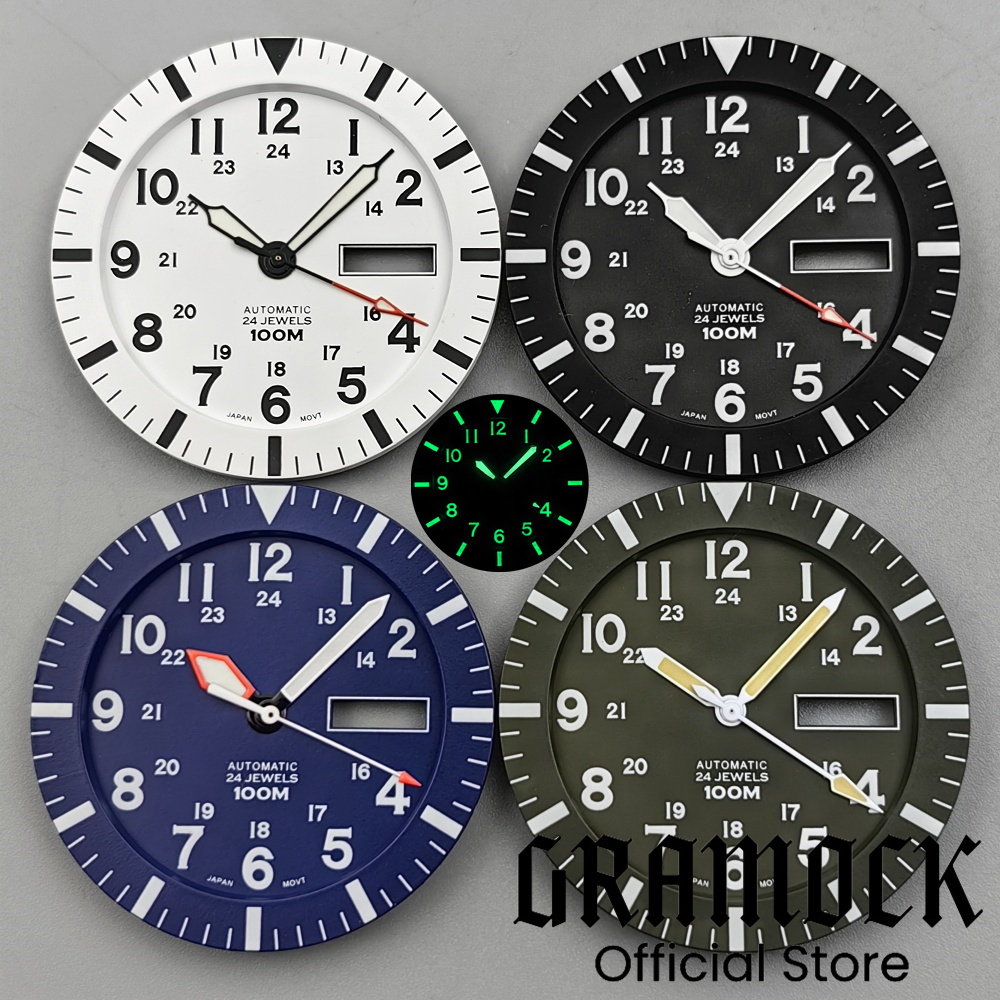 Exhibition Caseback - 그라모크 빈티지 NH36 페이스 34.3mm 블랙