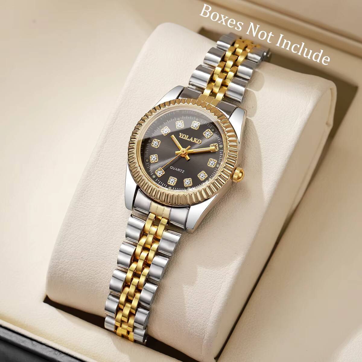 Luxury Watch Gift Box - 패션 라인스톤 여성 쿼츠 시계 럭셔리