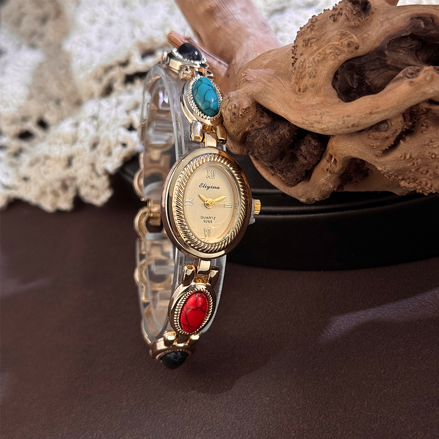 컬러 보석이 박힌 여성용 쿼츠 시계 리튬 합금 팔찌 타 - Luxury Watch Vintage 리뷰 및 가격