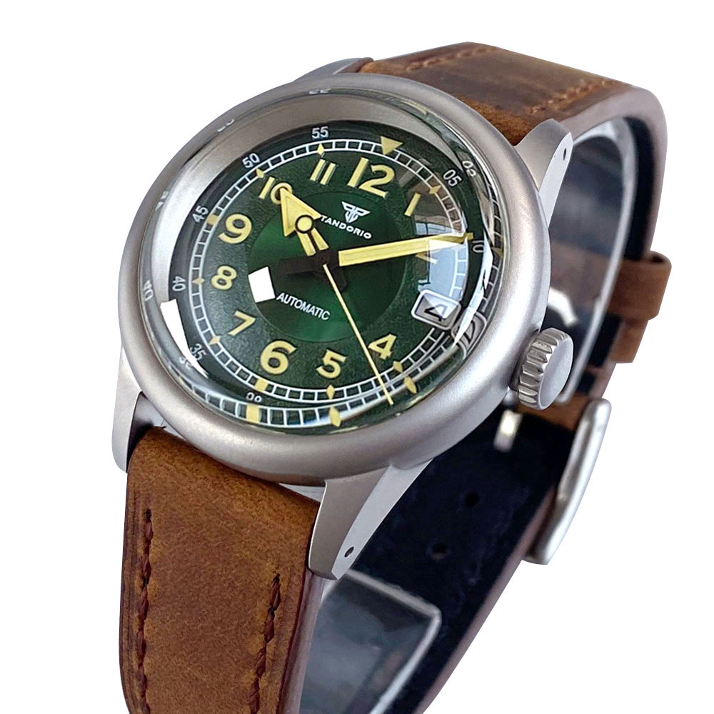 사용자 정의 새로운 36mm 더블 돔형 사파이어 군사  - Automatic Pilot Watch 리뷰 및 가격