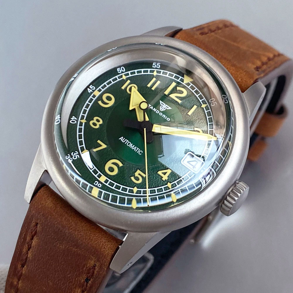 사용자 정의 새로운 36mm 더블 돔형 사파이어 군사  - Automatic Pilot Watch 리뷰 및 가격