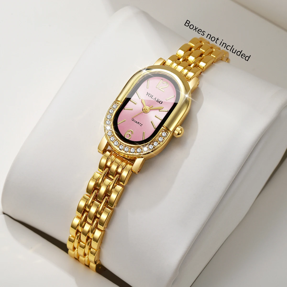 럭셔리 라인스톤 여성 쿼츠 시계 패션 골든 팔찌 스트랩 - Luxury Watch Gift Box 리뷰 및 가격