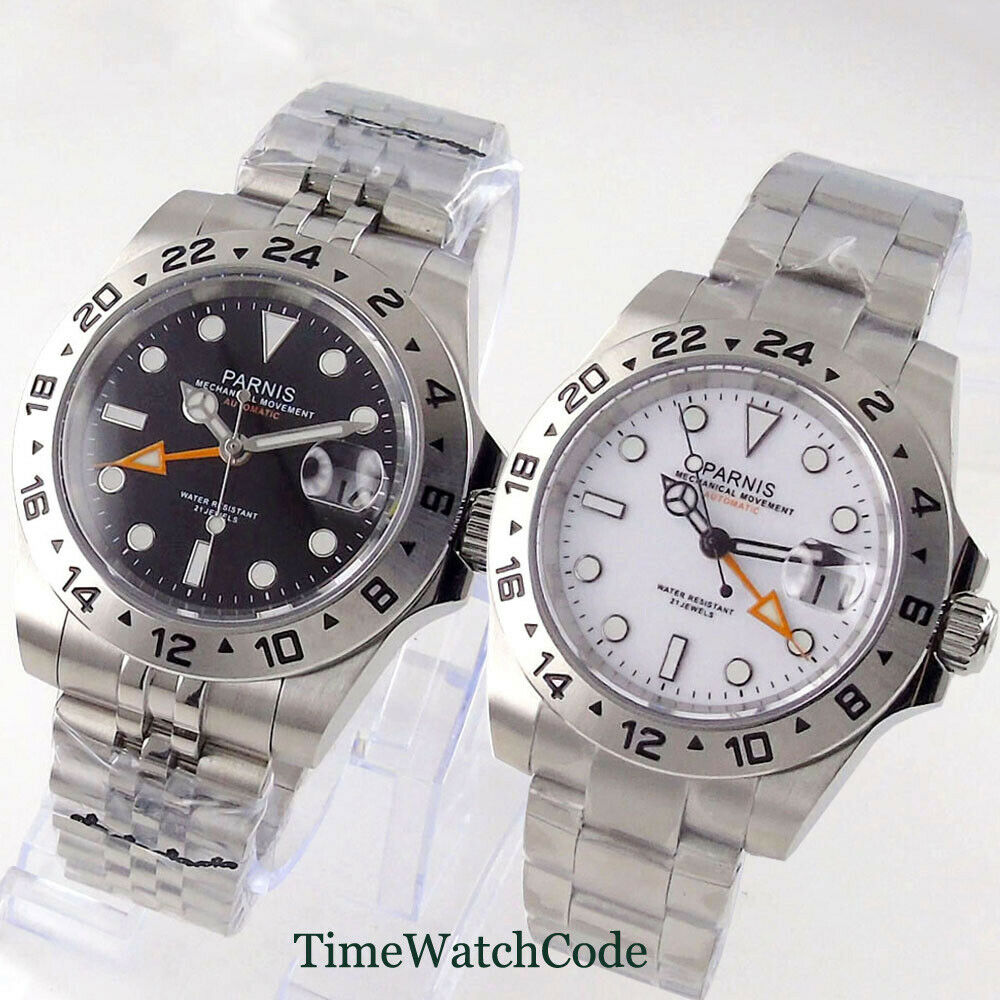 Parnis 남성용 자동 시계, 사파이어 글래스, 화이 - Gmt Dual Timezone Watch 리뷰 및 가격