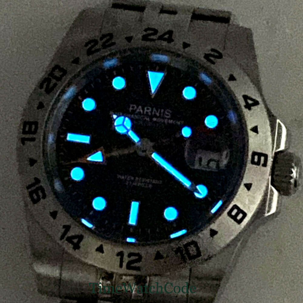 Parnis 남성용 자동 시계, 사파이어 글래스, 화이 - Gmt Dual Timezone Watch 리뷰 및 가격