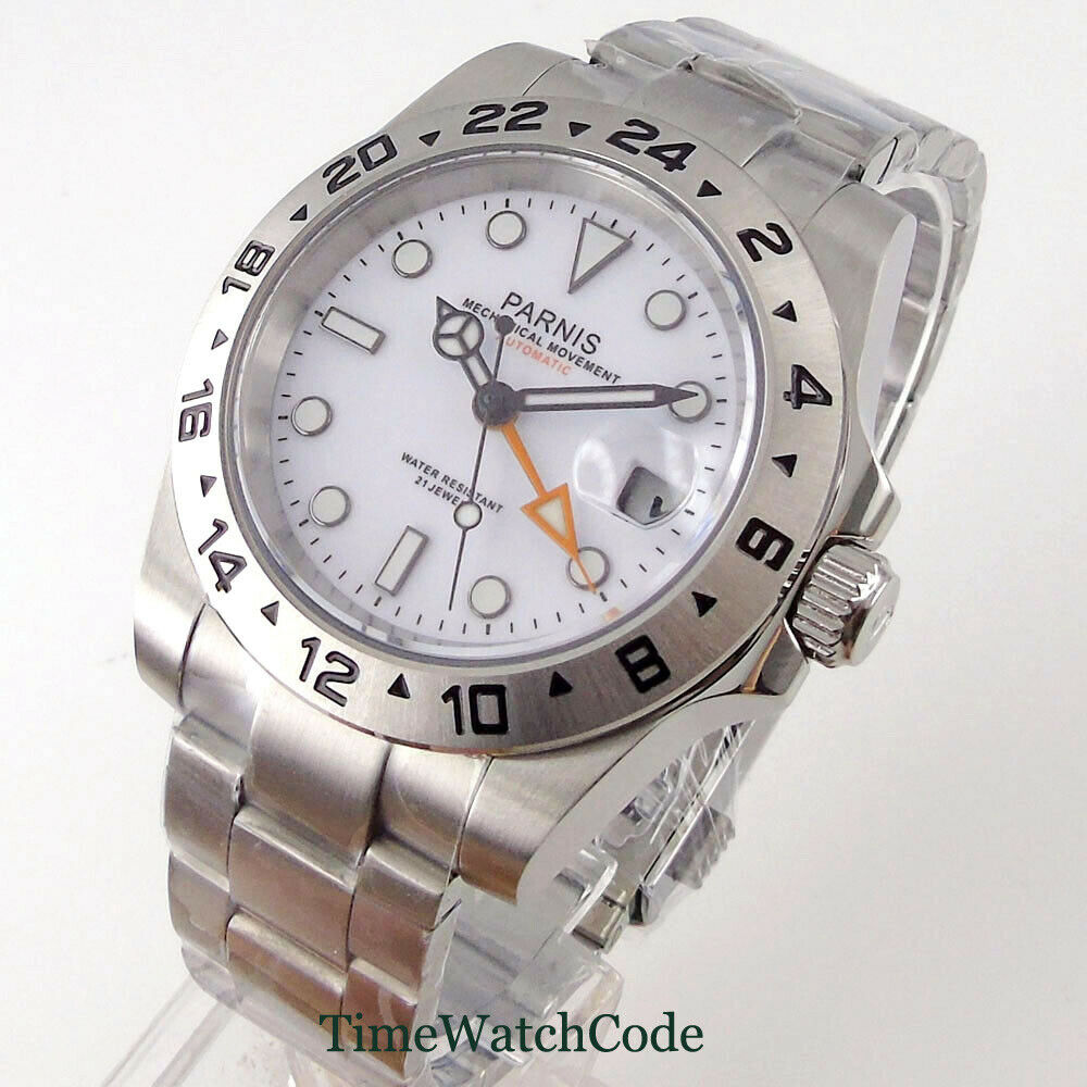 Parnis 남성용 자동 시계, 사파이어 글래스, 화이 - Gmt Dual Timezone Watch 리뷰 및 가격