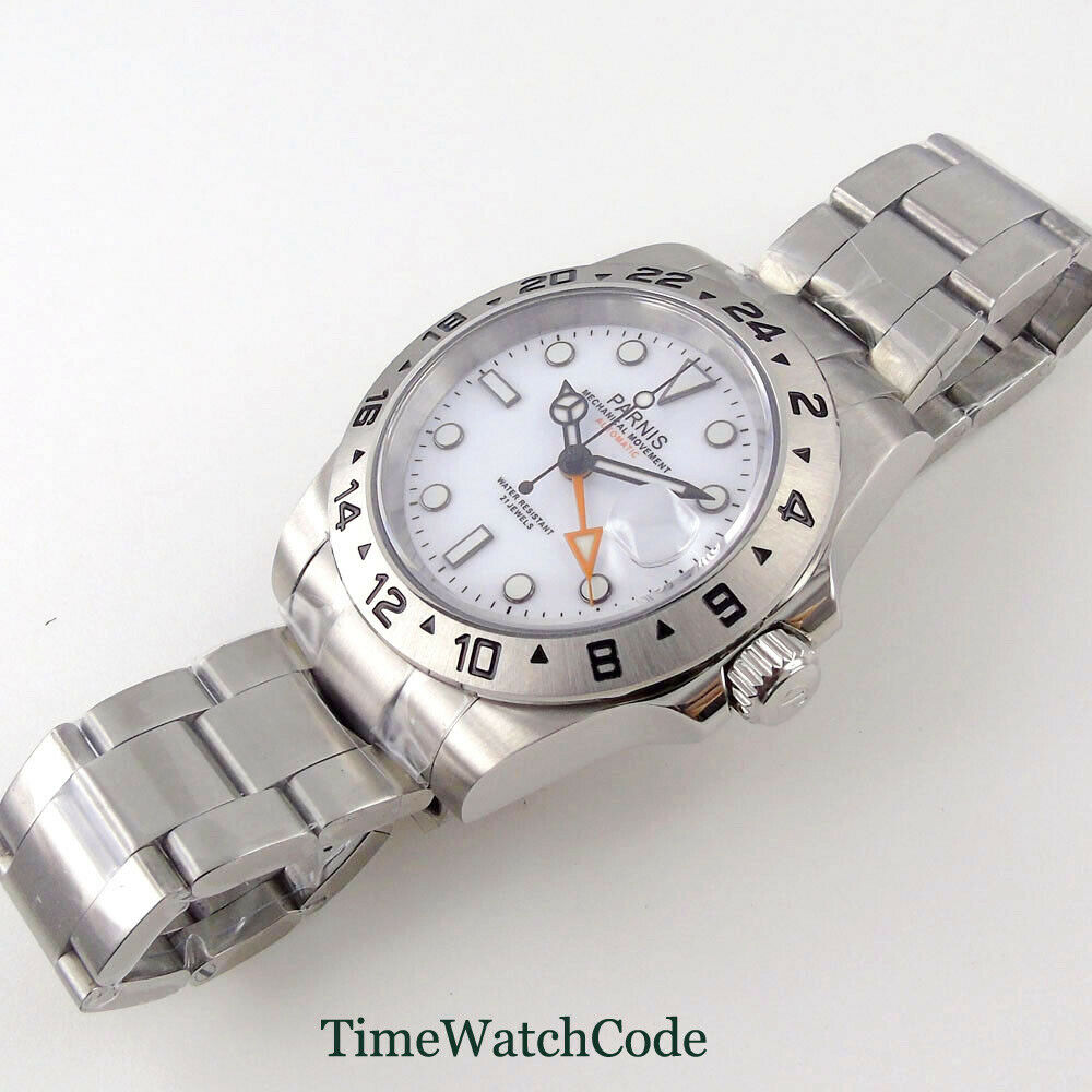 Parnis 남성용 자동 시계, 사파이어 글래스, 화이 - Gmt Dual Timezone Watch 리뷰 및 가격