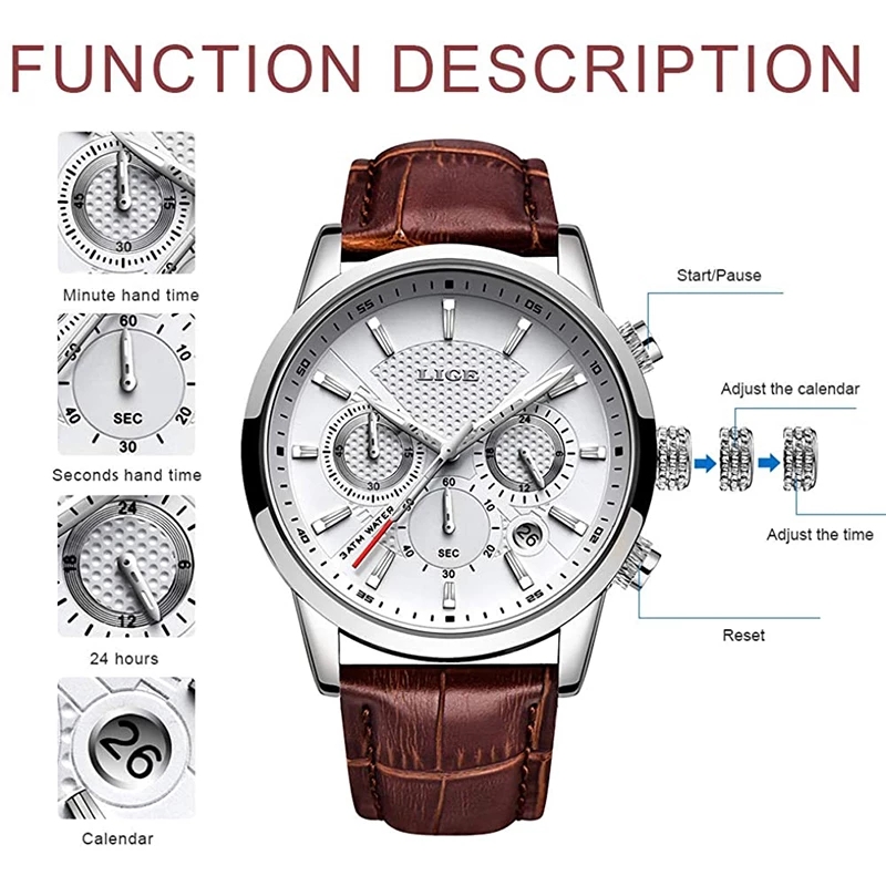LIGE 2025 시계 남자 패션 스포츠 석영 시계 남 - Luxury Watch Longines 리뷰 및 가격