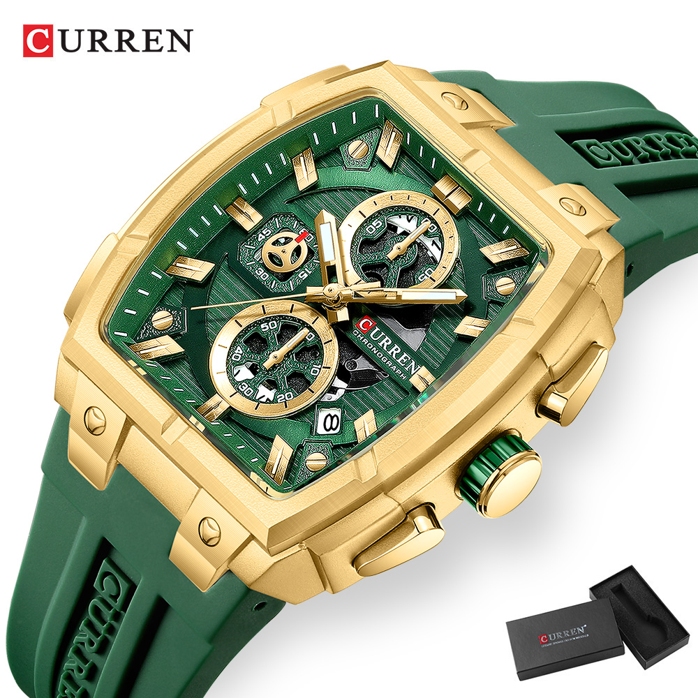 CURREN 남성용 럭셔리 빈티지 시계, 실리콘 스트랩 - Luxury Watch Quality 리뷰 및 가격