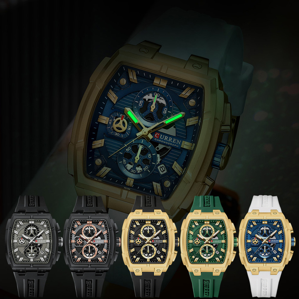 CURREN 남성용 럭셔리 빈티지 시계, 실리콘 스트랩 - Luxury Watch Quality 리뷰 및 가격