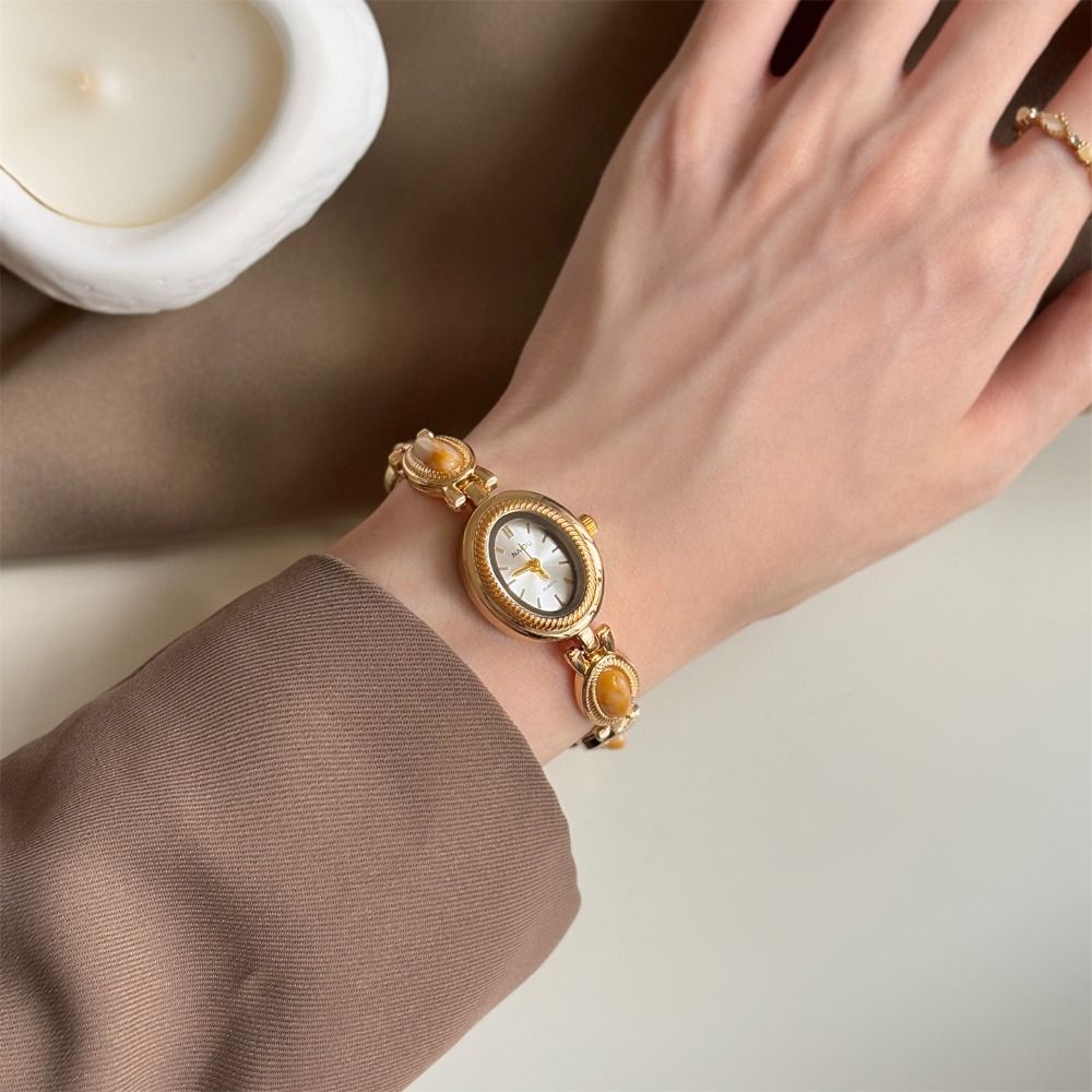 새로운 빈티지 컬러 보석 여성용 시계 우아한 타원형 쿼 - Luxury Watch Vintage 리뷰 및 가격