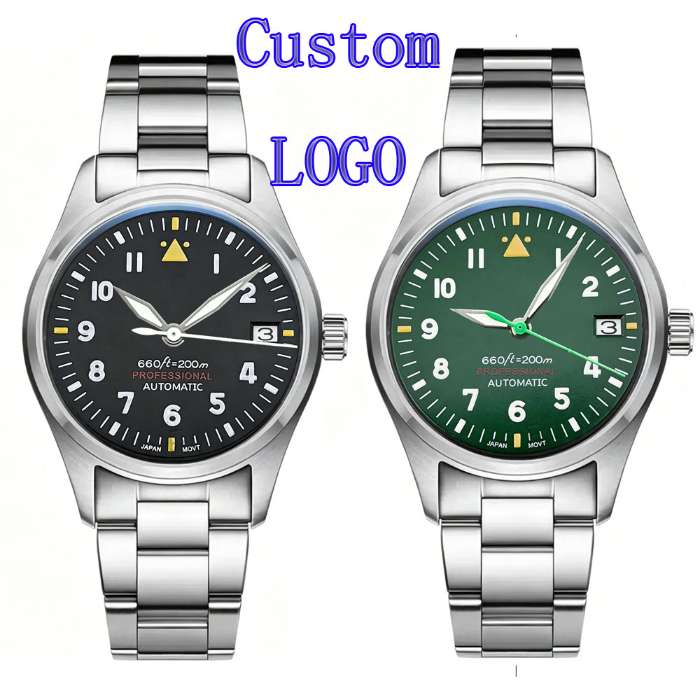 커스텀 로고 36mm 39mm 파일럿 시계 남성용 NH - Automatic Pilot Watch 리뷰 및 가격