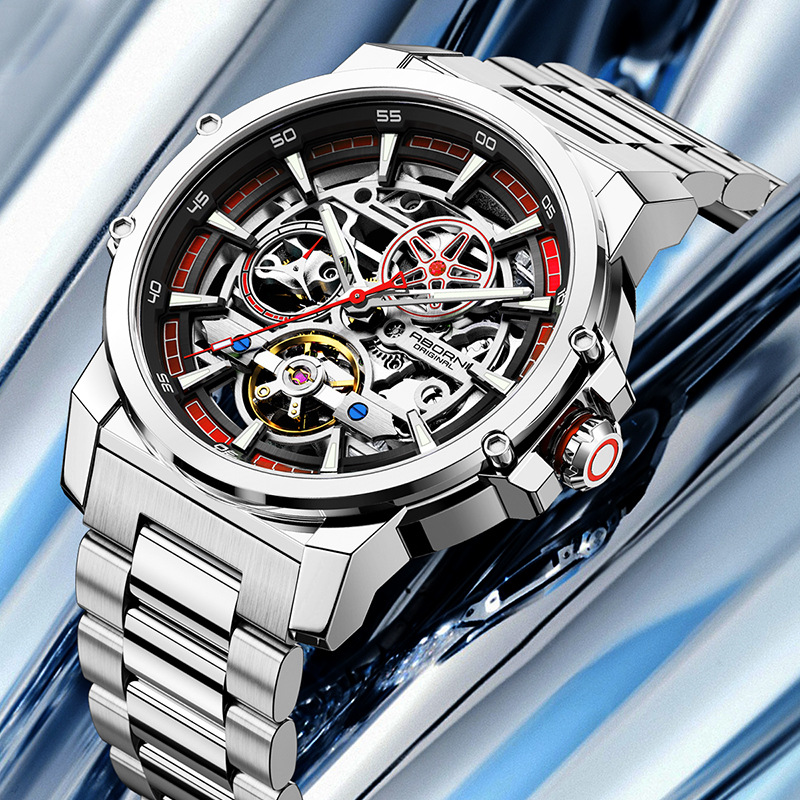 ABORNI 9039 독특한 디자인 스켈레톤 다이얼 투 - Automatic Pilot Watch 리뷰 및 가격