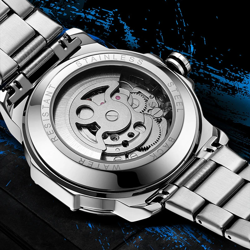 ABORNI 9039 독특한 디자인 스켈레톤 다이얼 투 - Automatic Pilot Watch 리뷰 및 가격