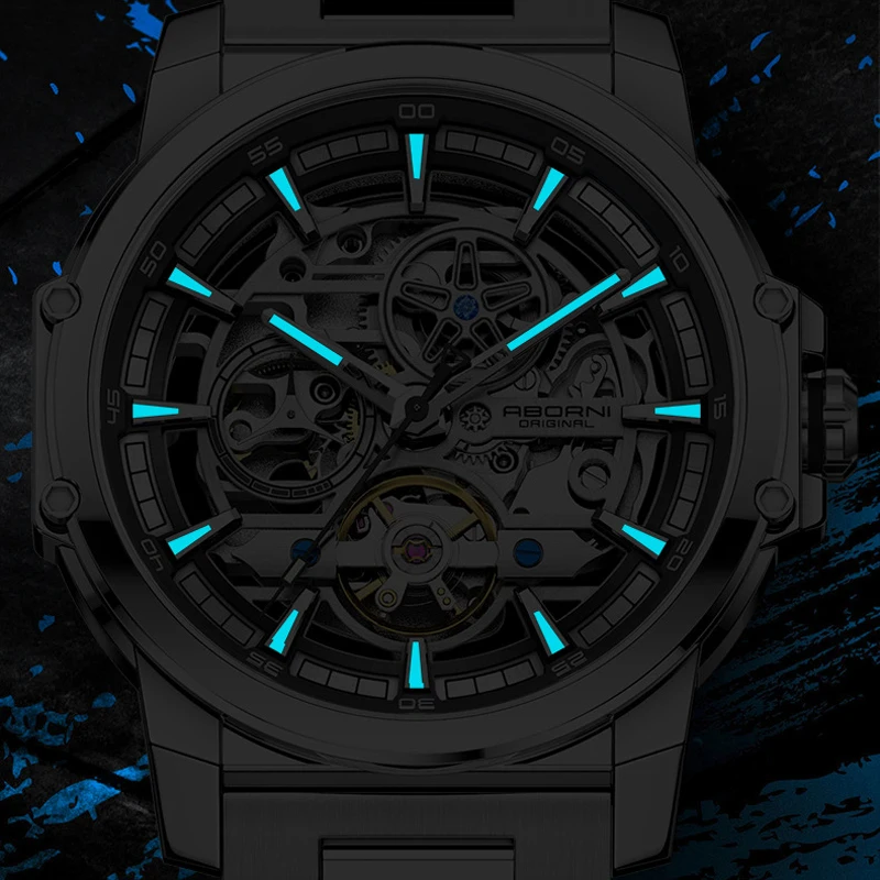 ABORNI 9039 독특한 디자인 스켈레톤 다이얼 투 - Automatic Pilot Watch 리뷰 및 가격