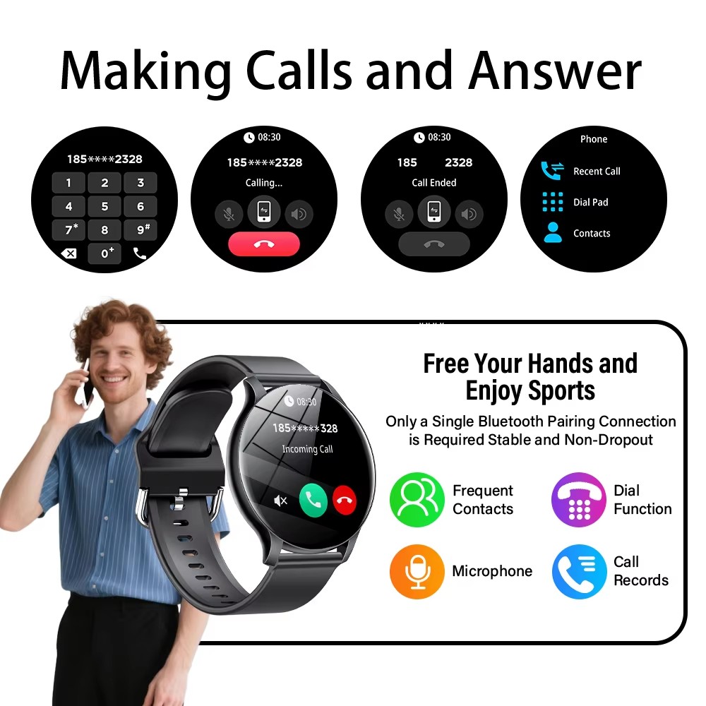 2025 새로운 스마트워치 심박수 수면 건강 모니터 블 - Gmt Dual Timezone Watch 리뷰 및 가격