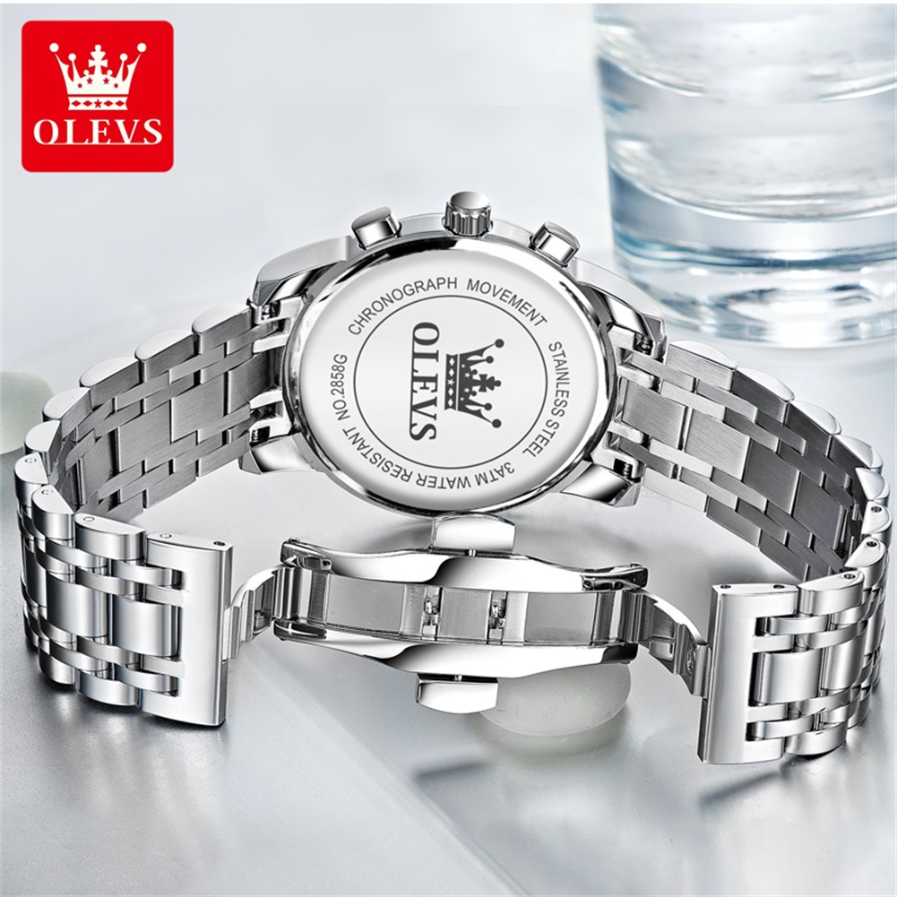 OLEVS 인기 남성용 시계 스테인레스 스틸 블랙 문  - Luxury Watch Quality 리뷰 및 가격