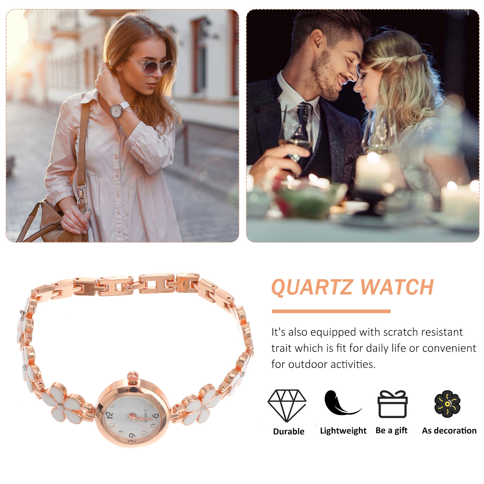여성용 우아한 크리스탈 쿼츠 팔찌 시계, 가벼운 무게, - Luxury Watch Usa 리뷰 및 가격