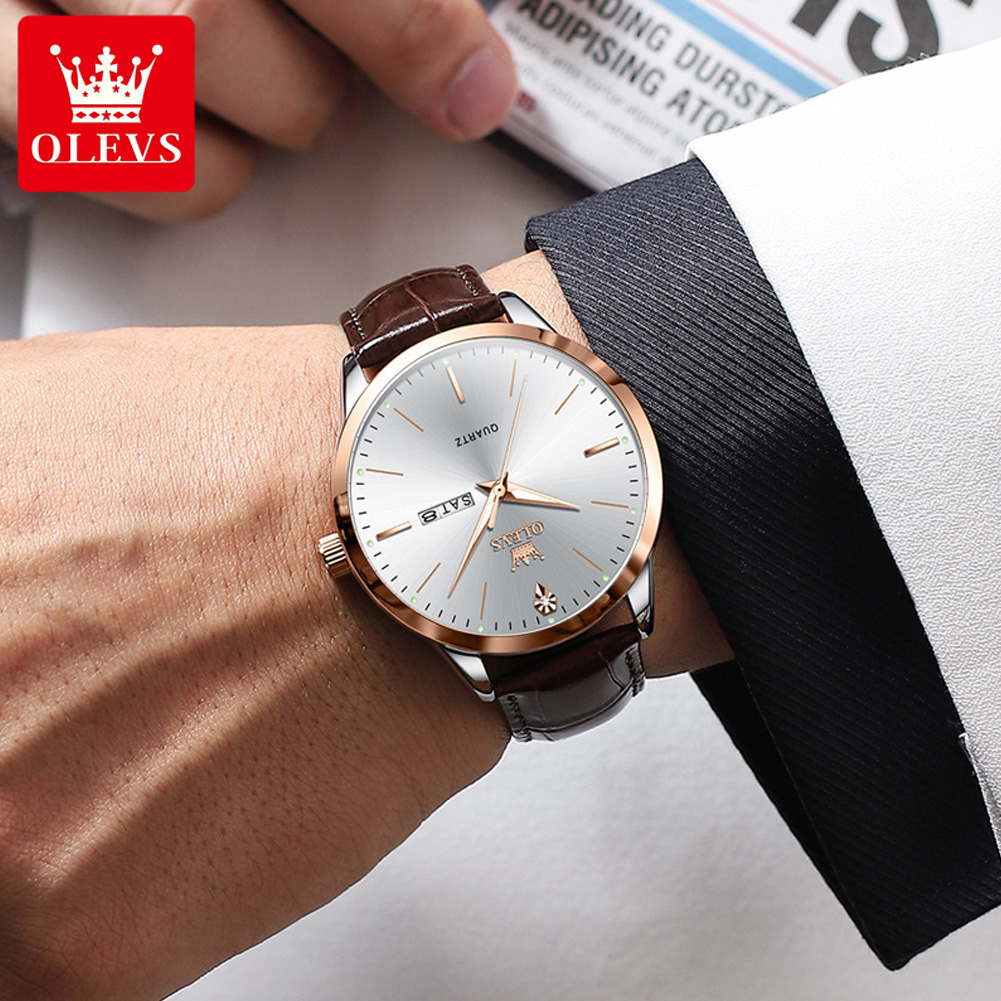 OLEVS 2935 남성 쿼츠 시계 듀얼 캘린더 야광  - Luxury Watch Longines 리뷰 및 가격