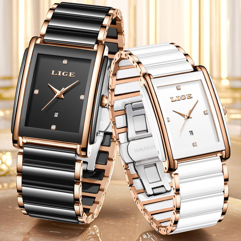 LIGE 패션 우아한 여성용 시계 전체 세라믹 스트랩  - Luxury Watch Gift Box 리뷰 및 가격