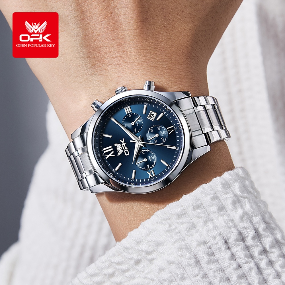 OPK 6052 남성용 시계 자동 날짜 스테인리스 밴드 - Luxury Watch Quality 리뷰 및 가격