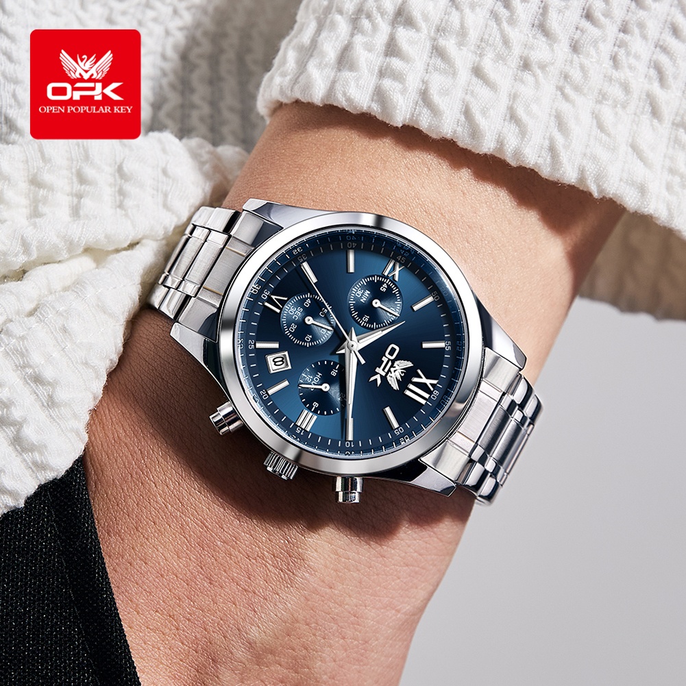OPK 6052 남성용 시계 자동 날짜 스테인리스 밴드 - Luxury Watch Quality 리뷰 및 가격