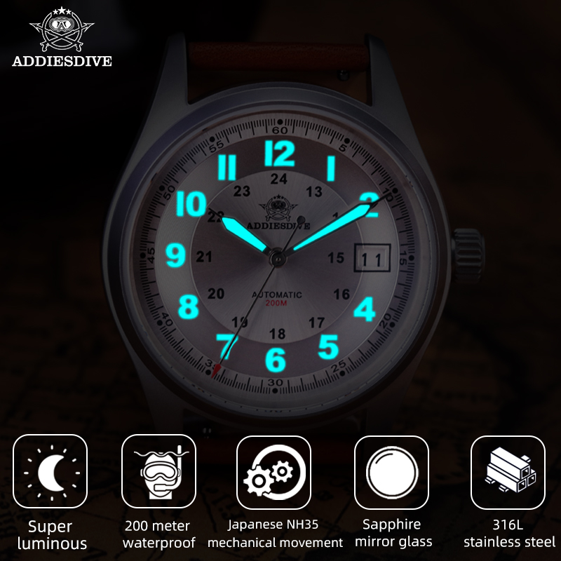 ADDIESDIVE 남성용 시계, 사파이어 크리스탈 2 - Automatic Pilot Watch 리뷰 및 가격